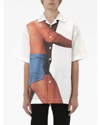 Chemise à manches courtes imprimée blanche JW Anderson