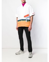 Chemise à manches courtes imprimée blanche Calvin Klein 205W39nyc