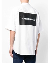 Chemise à manches courtes imprimée blanche Calvin Klein Jeans