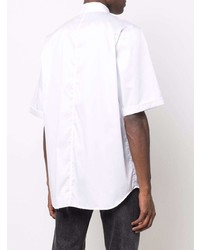 Chemise à manches courtes imprimée blanche Emporio Armani
