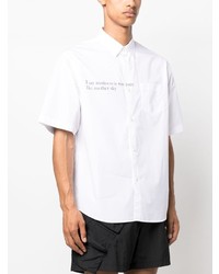 Chemise à manches courtes imprimée blanche Undercover