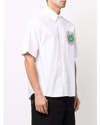 Chemise à manches courtes imprimée blanche Just Cavalli