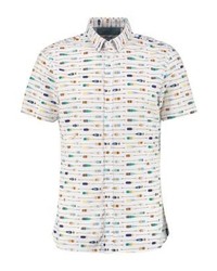 Chemise à manches courtes imprimée blanche Solid