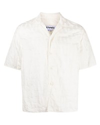 Chemise à manches courtes imprimée blanche Sunnei