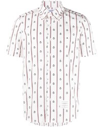 Chemise à manches courtes imprimée blanche Thom Browne