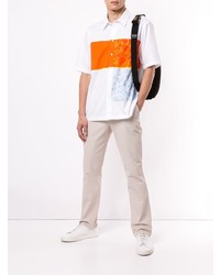 Chemise à manches courtes imprimée blanche CK Calvin Klein