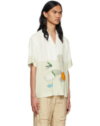 Chemise à manches courtes imprimée blanche Jacquemus