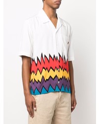 Chemise à manches courtes imprimée blanche Missoni