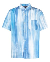 Chemise à manches courtes imprimée bleu clair A.P.C.