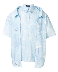 Chemise à manches courtes imprimée bleu clair Andrea Crews