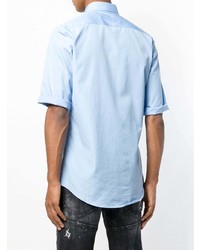 Chemise à manches courtes imprimée bleu clair DSQUARED2