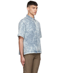 Chemise à manches courtes imprimée bleu clair Givenchy