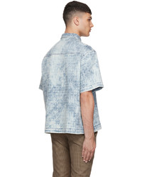 Chemise à manches courtes imprimée bleu clair Givenchy