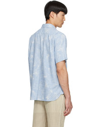 Chemise à manches courtes imprimée bleu clair Vince