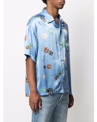 Chemise à manches courtes imprimée bleu clair VISVIM