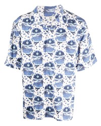 Chemise à manches courtes imprimée bleu clair Gmbh