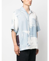 Chemise à manches courtes imprimée bleu clair Oamc