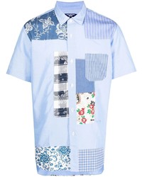 Chemise à manches courtes imprimée bleu clair Junya Watanabe