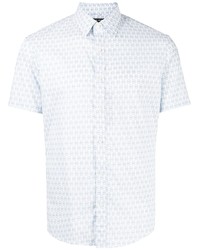Chemise à manches courtes imprimée bleu clair Michael Kors