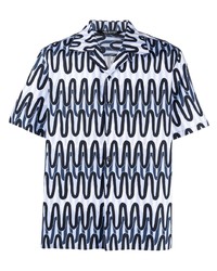 Chemise à manches courtes imprimée bleu clair Neil Barrett