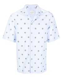 Chemise à manches courtes imprimée bleu clair Paul Smith