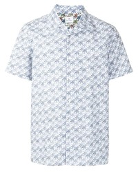 Chemise à manches courtes imprimée bleu clair PS Paul Smith