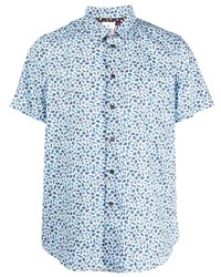 Chemise à manches courtes imprimée bleu clair PS Paul Smith