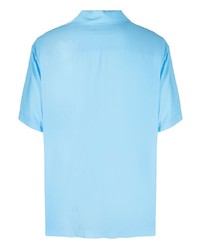 Chemise à manches courtes imprimée bleu clair Sandro