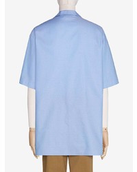 Chemise à manches courtes imprimée bleu clair Gucci