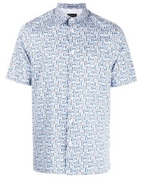Chemise à manches courtes imprimée bleu clair Ted Baker