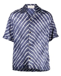 Chemise à manches courtes imprimée bleu marine et blanc SMR Days