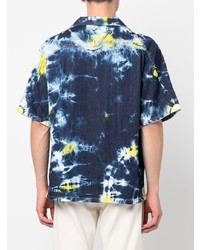 Chemise à manches courtes imprimée bleu marine Alanui