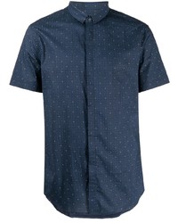 Chemise à manches courtes imprimée bleu marine Armani Exchange