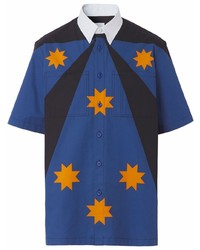 Chemise à manches courtes imprimée bleu marine Burberry