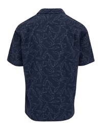 Chemise à manches courtes imprimée bleu marine Vince