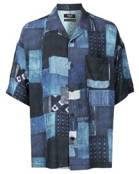 Chemise à manches courtes imprimée bleu marine FIVE CM