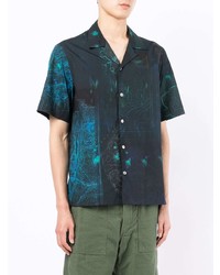 Chemise à manches courtes imprimée bleu marine Paul Smith