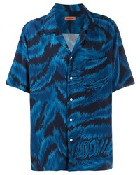 Chemise à manches courtes imprimée bleu marine Missoni