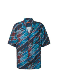 Chemise à manches courtes imprimée bleu marine Missoni