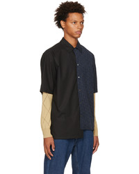 Chemise à manches courtes imprimée bleu marine Lanvin