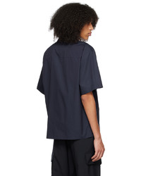 Chemise à manches courtes imprimée bleu marine Marni