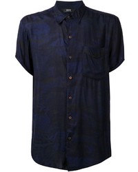 Chemise à manches courtes imprimée bleu marine Neuw