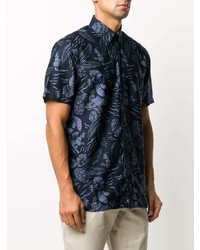 Chemise à manches courtes imprimée bleu marine Tommy Hilfiger
