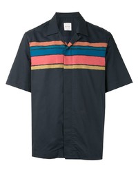 Chemise à manches courtes imprimée bleu marine Paul Smith