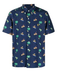 Chemise à manches courtes imprimée bleu marine Polo Ralph Lauren