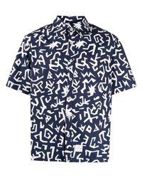 Chemise à manches courtes imprimée bleu marine SPORT b. by agnès b.