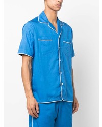 Chemise à manches courtes imprimée bleue Rhude