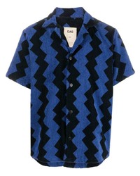 Chemise à manches courtes imprimée bleue OAS Company