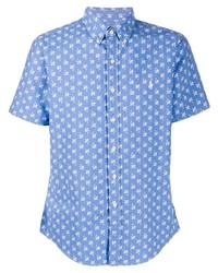 Chemise à manches courtes imprimée bleue Polo Ralph Lauren