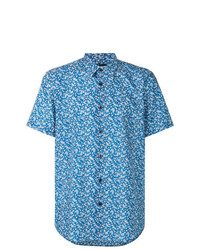 Chemise à manches courtes imprimée bleue Ps By Paul Smith